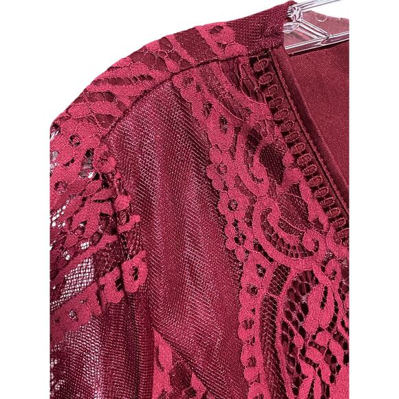 Merokeety Lace Overlay V Neck Dress XL Boho Fairy Cocktail Romantic Feminine NWT - Picture 5 of 11